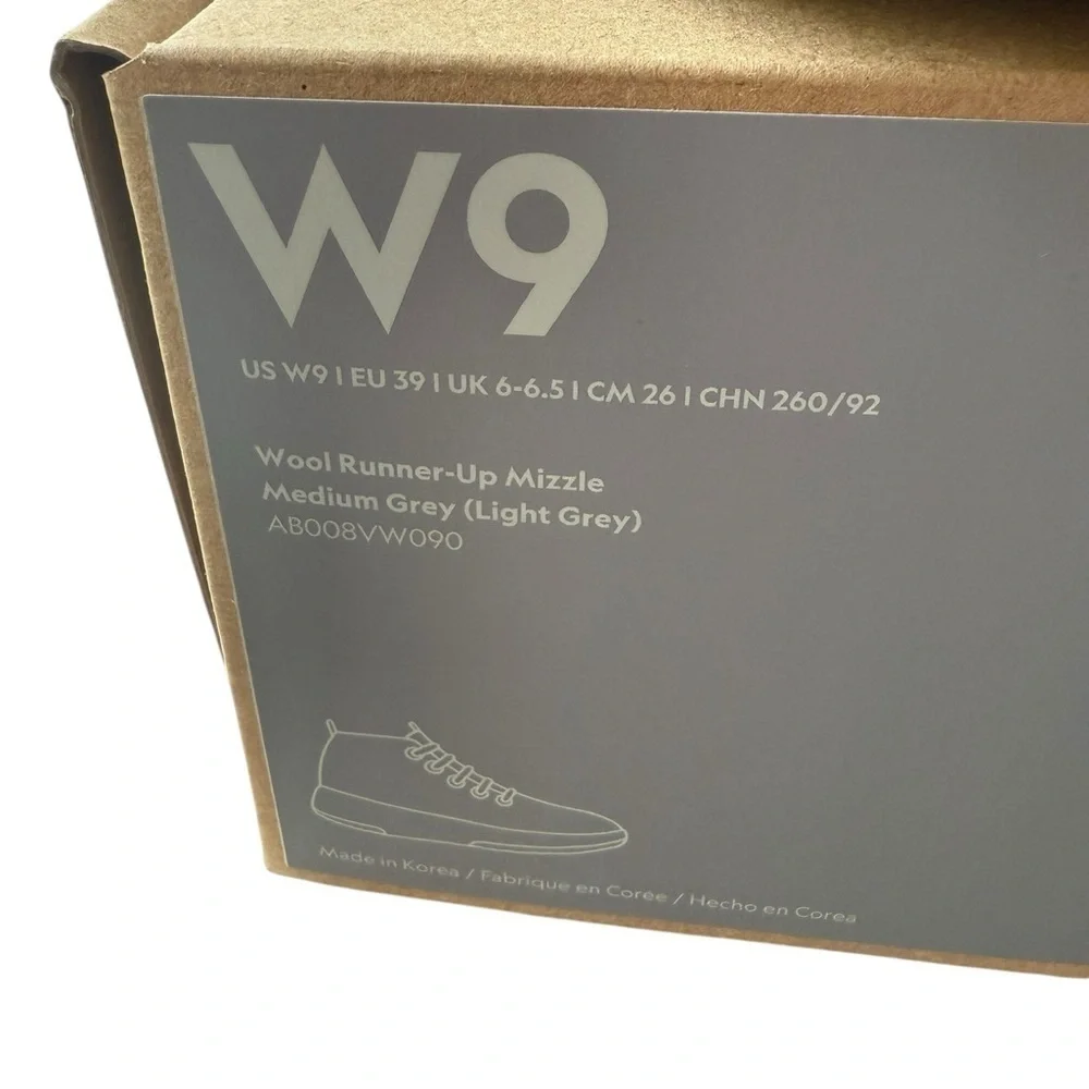 NIB Allbirds Women’s Wool Runner Up Mizzles Shoes in Light Grey in size 9